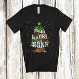 MacnyStore - Mele Kalikimaka; Awesome Christmas Lights Tropical Hibiscus Pineapple; Hawaiian Family T-Shirt