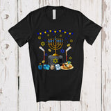 MacnyStore - Menorah With Hockey Stick; Wonderful Hanukkah Family Hockey Player Playing; Sport Team T-Shirt