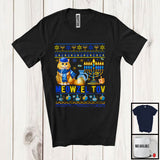 MacnyStore - Meowzel Tov; Lovely Hanukkah Sweater Cat Menorah Dreidel Lover; Chanukah Family Group T-Shirt