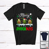 MacnyStore - Merry Avocamas; Amazing Christmas Three Santa Elf Reindeer Avocado; Vegan Group T-Shirt