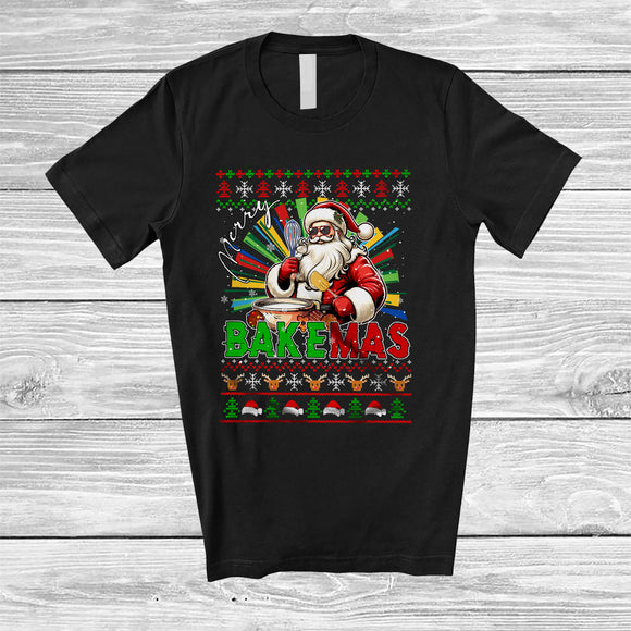 MacnyStore - Merry Bakemas; Amazing Christmas Santa Baking Cookies Lover; X-mas Sweater Family T-Shirt