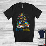 MacnyStore - Merry Chrismukkah 2024; Awesome Christmas Hanukkah Lights Menorah; Snowing Family Group T-Shirt