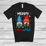 MacnyStore - Merry Chrismukkah; Adorable Christmas Tree Hanukkah Two Gnomes Menorah; Family Group T-Shirt