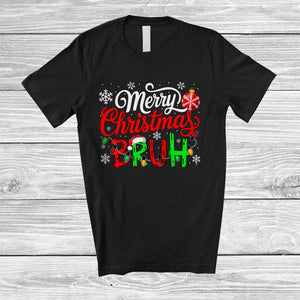 MacnyStore - Merry Christmas Bruh; Amazing X-mas Snowing Lights; Ornaments Matching Family Group T-Shirt