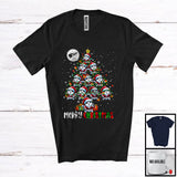 MacnyStore - Merry Christmas; Adorable Santa Bunny As X-mas Tree Lights; Animal Lover Family Group T-Shirt