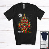 MacnyStore - Merry Christmas; Adorable Santa Golden Retriever As X-mas Tree Lights; Animal Lover Family Group T-Shirt