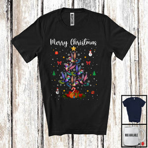 MacnyStore - Merry Christmas; Adorable Santa Hummingbird Christmas Tree Lights; Animal Lover X-mas Group T-Shirt