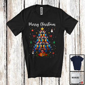 MacnyStore - Merry Christmas; Adorable Santa Macaw Christmas Tree Lights; Animal Lover X-mas Group T-Shirt