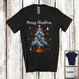 MacnyStore - Merry Christmas; Adorable Santa Manatee Christmas Tree Lights; Animal Lover X-mas Group T-Shirt