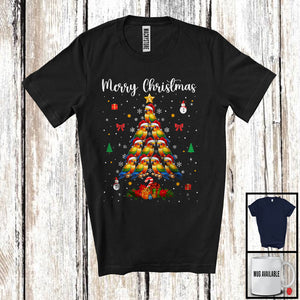 MacnyStore - Merry Christmas; Adorable Santa Sun%C2%A0Conure Christmas Tree Lights; Animal Lover X-mas Group T-Shirt