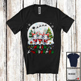 MacnyStore - Merry Christmas; Adorable Three ASL Bunnies Lover; X-mas Moon Language Family Group T-Shirt