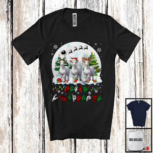 MacnyStore - Merry Christmas; Adorable Three ASL Goats Lover; X-mas Moon Language Family Group T-Shirt