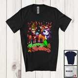 MacnyStore - Merry Christmas; Adorable X-mas Reindeer Unicorn; Snowing Pajama Matching Family Group T-Shirt