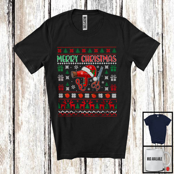 MacnyStore - Merry Christmas; Amazing Christmas Sweater Santa Hair Stylist Lover; Matching X-mas Group T-Shirt