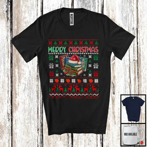 MacnyStore - Merry Christmas; Amazing Christmas Sweater Santa Librarian Lover; Matching X-mas Group T-Shirt