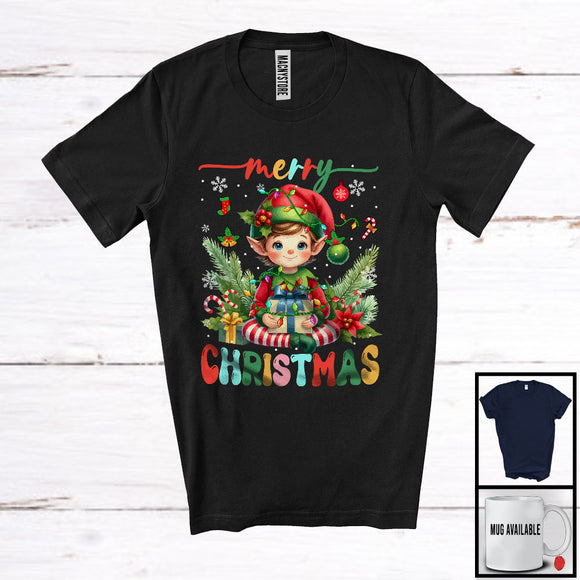 MacnyStore - Merry Christmas; Amazing X-mas Lights Elf Lover; Snowing Around Matching Family Group T-Shirt