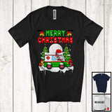 MacnyStore - Merry Christmas; Amazing X mas Moon Tree Santa Ambulance Driver Lover; Family Group T-Shirt