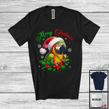 MacnyStore - Merry Christmas; Amazing X-mas Santa Parrot Bird Lover; Snowing Around Family Group T-Shirt