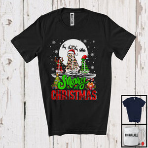 MacnyStore - Merry Christmas; Amazing X-mas Three Leopard Plaid Three Sailboat Lover; Family Group T-Shirt