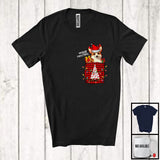 MacnyStore - Merry Christmas; Amusing X-mas Lights Santa Reindeer Corgi In Plaid Pocket; Family T-Shirt