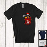 MacnyStore - Merry Christmas; Amusing X-mas Lights Santa Reindeer Dachshund In Plaid Pocket; Family T-Shirt