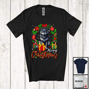 MacnyStore - Merry Christmas; Awesome X-mas Wolf Wild Animal Lover; Snowing Matching Family Group T-Shirt