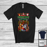 MacnyStore - Merry Christmas; Cheerful X-mas Socks Fireplace Santa Goat Lover; Snow Family Group T-Shirt