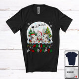 MacnyStore - Merry Christmas; Fantastic Christmas Moon Three Bearded Collies; ASL Sign Language Moon T-Shirt