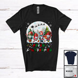 MacnyStore - Merry Christmas; Fantastic Christmas Moon Three Gnomes Owner; ASL Sign Language Moon T-Shirt