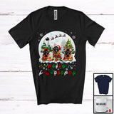 MacnyStore - Merry Christmas; Fantastic Christmas Moon Three Leonbergers Owner; ASL Sign Language Moon T-Shirt