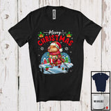 MacnyStore - Merry Christmas; Fantastic X-mas Lights Santa Capybara Snowing Around; Wild Animal Lover T-Shirt