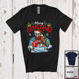 MacnyStore - Merry Christmas; Fantastic X-mas Lights Santa Ocelot Snowing Around; Wild Animal Lover T-Shirt