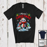 MacnyStore - Merry Christmas; Fantastic X-mas Lights Santa Panda Snowing Around; Wild Animal Lover T-Shirt