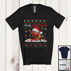 MacnyStore - Merry Christmas; Fantastic X-mas Lights Sweater Red Plaid Santa Shrimp; Sea Animal Lover T-Shirt