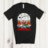 MacnyStore - Merry Christmas; Fantastic X-mas Moon Three Santa Elf Reindeer Squirrel Owner; Family Group T-Shirt