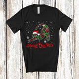 MacnyStore - Merry Christmas; Fantastic X-mas Santa Cat Shape Plaid Paws; Pajamas Family Group T-Shirt