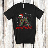 MacnyStore - Merry Christmas; Fantastic X-mas Santa Poodle Shape Plaid Paws; Pajamas Family Group T-Shirt