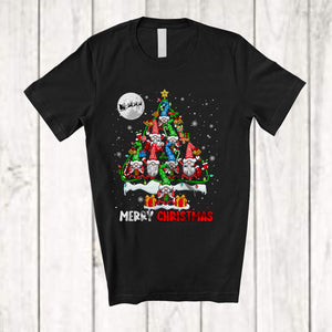 MacnyStore - Merry Christmas; Joyful Christmas With Gnomies X-mas Tree Snowing; Gnomes Lover T-Shirt