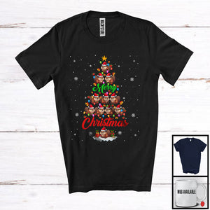 MacnyStore - Merry Christmas; Joyful X-mas Lights Tree Beaver Snowing Around; Wild Animal Lover T-Shirt