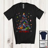 MacnyStore - Merry Christmas; Lovely Santa Reindeer Elf Starling X-mas Tree; Bird Starling Animal Lover T-Shirt