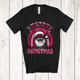 MacnyStore - Merry Christmas; Wonderful X-mas Man Afro Pink Santa Glasses; Rainbow African Family Group T-Shirt