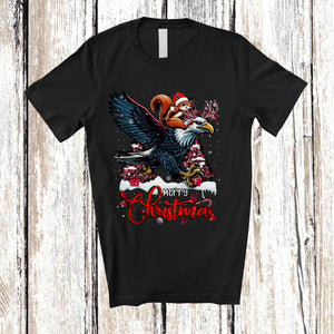 MacnyStore - Merry Christmas; Wonderful X-mas Pink Trees Santa Squirrel Riding Eagle Reindeer; Family Animal T-Shirt