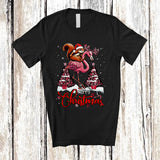 MacnyStore - Merry Christmas; Wonderful X-mas Pink Trees Santa Squirrel Riding Flamingo Reindeer; Family Animal T-Shirt