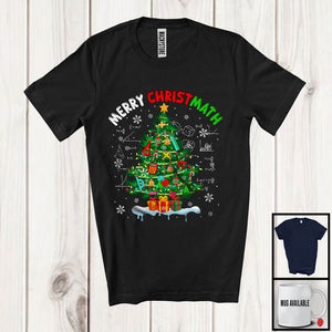 MacnyStore - Merry Christmath; Humorous Christmas Tree Math Teacher Students; X-mas Family Group T-Shirt