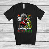 MacnyStore - Merry Christmoose; Amazing Christmas Tree Snow Plaid Santa Moose; Pajamas Family Group T-Shirt