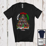 MacnyStore - Merry Christmoose; Awesome Christmas Tree Santa Moose; X-mas Lights Family Group T-Shirt