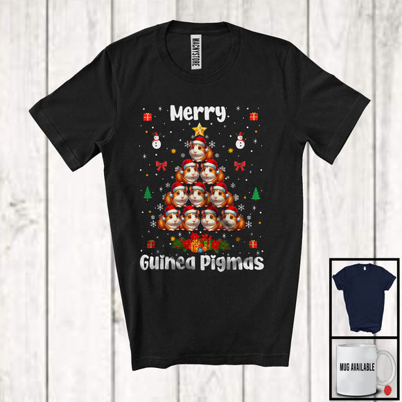 MacnyStore - Merry Corgmas; Wonderful Christmas Lights Santa Elf Guinea Pig X-mas Tree; Family Group T-Shirt