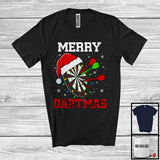 MacnyStore - Merry Dartmas; Awesome Christmas Santa Dart Player Lover; X-mas Lights Snowing T-Shirt