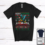 MacnyStore - Merry Flocking Christmas; Awesome X-mas Lights Sweater Hummingbird Santa; Snowing Bird Lover T-Shirt