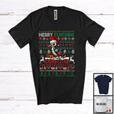 MacnyStore - Merry Flocking Christmas; Awesome X-mas Lights Sweater Woodpecker Santa; Snowing Bird Lover T-Shirt